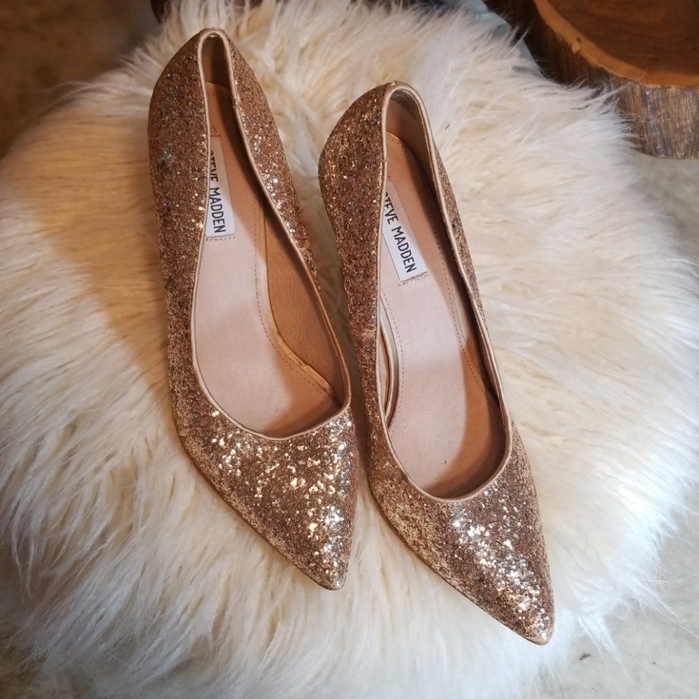 Golden Sparkle Steve Madden Heels
